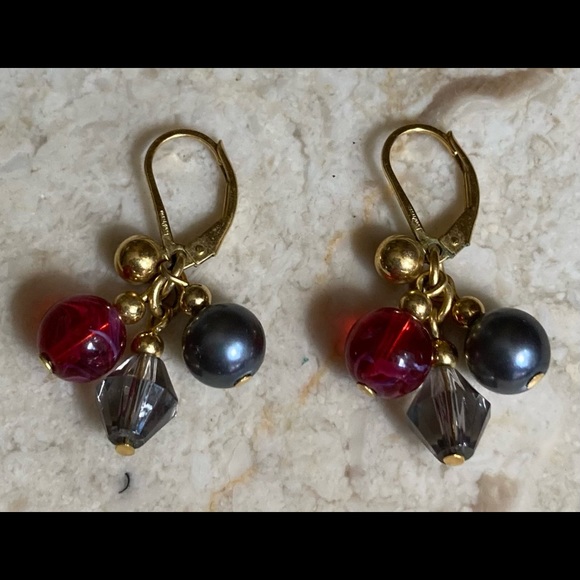 Joan Rivers Signed Dangling Bead Earrings - Picture 2 of 3
